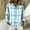 Blue, variant on Womens Topss Plaid Print Breasted Long Sleeve Spring Summer Casual Shirt