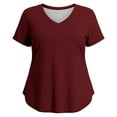 thumbnail image 4 of Unir Women's Breathable Cotton-Feel Athletic T-Shirt, Loose Fit V-Neck Short Sleeve Workout Top, 1 Piece, S-XXL Plus Size Friendly, 4 of 4