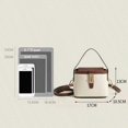 thumbnail image 2 of Women’s Beige Brown Bucket Handbag, Top Handle Purse with Lock Detail, 2 of 6
