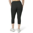 thumbnail image 2 of No nonsense Women's Cotton Capri Legging with Tech Pocket, Charcoal Heather, 2X, 2 of 5