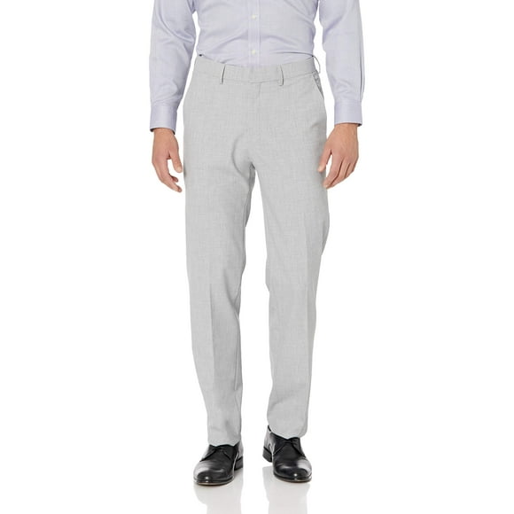 Haggar Men's Solid Gab 4-Way Stretch Straight Fit Flat Front Dress Pant