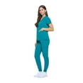 thumbnail image 2 of Natural Uniforms Womens Essential Cool Stretch Jogger Scrub Set (Medium, Teal), 2 of 6