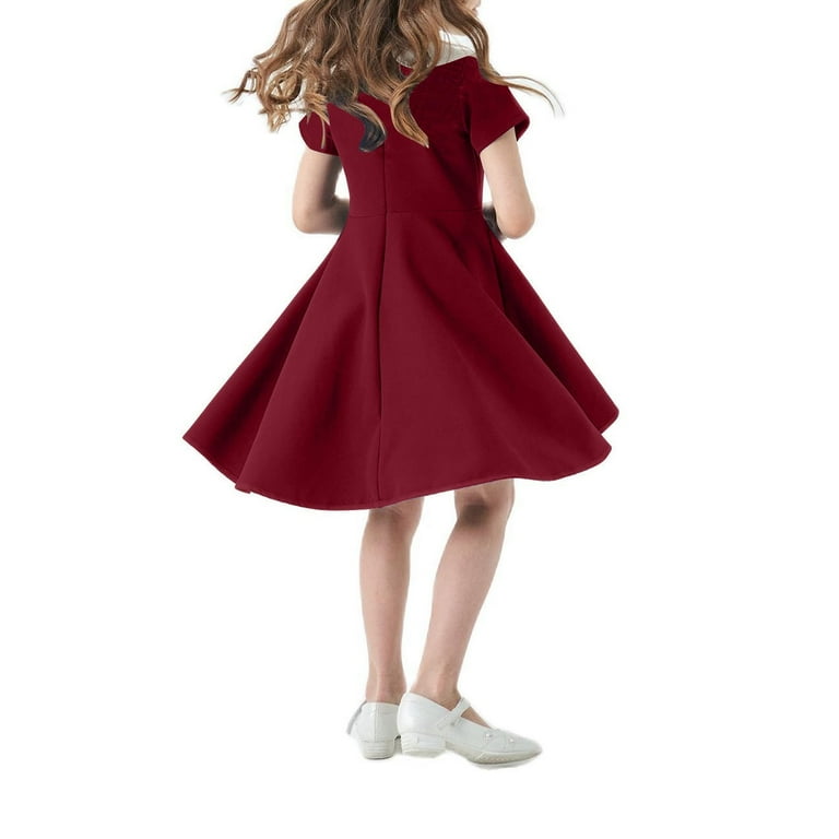 red fit and flare skater dress Red Square Neck Skater Dress main image 1