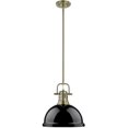 thumbnail image 1 of Golden Lighting 3604-L AB-BK Pendentif une Lumière avec Tige, 1 of 5