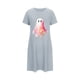 thumbnail image 5 of Camisón corto de talla grande para mujer, camisón de manga corta con estampado de pecho a la moda, camisón para mujer, 5 of 5