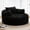Black-Cup holder, variant on ClinQ 55" Oversized Round Chaise Lounge Chair Indoor, 2.5CM Corduroy Chair with 3 Pillows, Modern Sleeper Boneless Couch, Accent Chair for Living Room or Bedroom, No Assembly Required, Brown