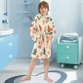 thumbnail image 5 of FORMRS Niños Bathrobe Unisex Hooded Robe Soft Plush Pajamas Sleepwear, Size 2-3T, Red Autumn Leaves, 5 of 7