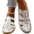 thumbnail image 3 of Women's Summer Closed Toe Casual Leather Sandals,Comfort Cutout Adjustable Ankle Strap Orthopedic Beach Fisherman Shoes, 41, 3 of 5
