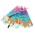 thumbnail image 1 of Juego de 20 brochas de maquillaje, brochas sintéticas Kabuki de primera calidad para base de maquillaje, brochas para sombras, brochas para cejas, kit de brochas de maquillaje (TURQUESA Y ROSA), 1 of 1