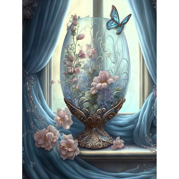 Cuadros Decorativos Bordado completo Hilo de algodón ecológico Kit de punto de cruz de mariposa impresa de 11 quilates (3) Wdftyju de costura negro 4 estilos