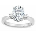thumbnail image 2 of Star K � 3 Three Stone Oval Genuine White Topaz Classic Engagement Promise Ring, 2 of 9
