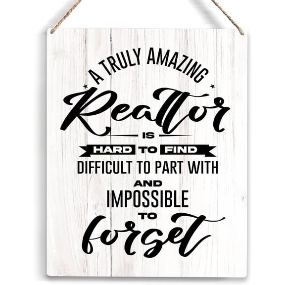 8x10 Inch Realtor Gifts For Women Men A Truly Amazing Realtor Is Hard To Find Wooden Hanging Sign Leaving Appreciation Retirement Gifts For Boss Manager Coworkers Friends