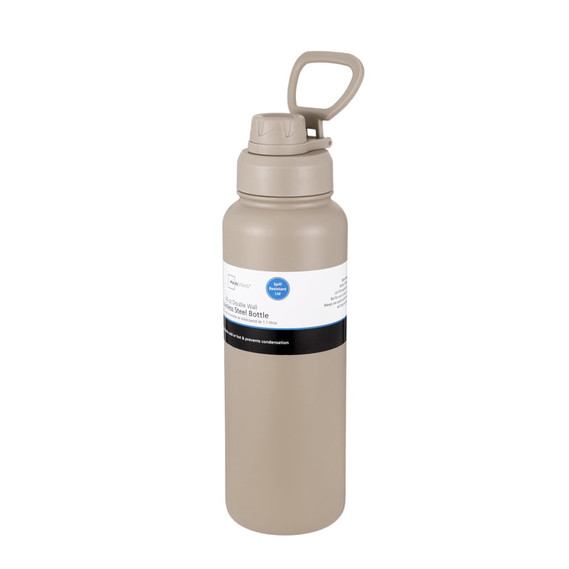 Mainstays 40 oz Tan Double Wall Stainless Steel Insulated Water Bottle