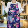 thumbnail image 6 of Pioneer Flower Floral Print Pattern Apron-Garden Aprons for Women with Pockets-Cotton Linen Waterproof Kitchen Cooking Gardening Aprons Adjustable for Kitchen,Cooking,BBQ and Salon 33x27 Inch, 6 of 7