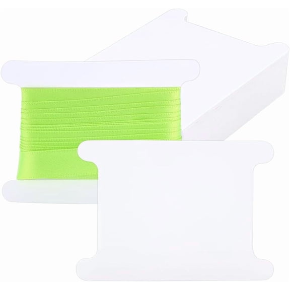 50pcs White Paper Bobbins Floss Bobbins Flat Spool Bobbin String Bobbin Ribbon Storage Organizer Paper Thread Spools Card Thread Holder for Embroidery Cross Stitch Craft 3.5x2.5inch