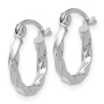 thumbnail image 2 of Diamond2Deal 14K White Gold Twist Polished Hoop Earring for Women (L- 0.4 inch, W- 0.48 inch), 2 of 6