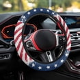 thumbnail image 5 of Yuyamidu American Flag Steering Wheel Cover Flannel Car Wrap Cover Sweat Absorption Auto Steering Wheel Protector Accessories for Most Cars Sedans, 4th of July, 5 of 7