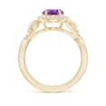 thumbnail image 2 of ANGARA Natural 1.6 Ct. Amethyst with Diamond Halo Ring in 14K Yellow Gold for Women (Ring Size: 12), 2 of 10
