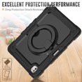 thumbnail image 4 of Case for iPad Pro 13 inch M4 2024/ M5 2025, 360 Rotating Stand Handle Pencil Holder Shoulder Strap Heavy Duty Shockproof Cover, Black, 4 of 7
