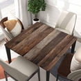 thumbnail image 2 of Wood Grain Square Tablecloth Fitted Table Cover with Elastic Edge Wooden Texture Cloth Washable Tablecloths Wipe Clean for Indoor Outdoor Home Farmhouse, Fit for 32"x32" Tables, Style-7, 2 of 4