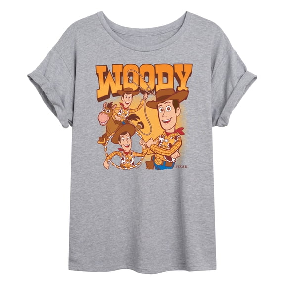 Toy Story - Woody Bootleg - Juniors Oversized Graphic T-Shirt