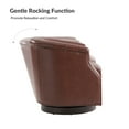 thumbnail image 2 of Genuine Leather Accent Chair with 360-Degree Swivel Base Nailhead Trims Armchair Apartment Brown, 2 of 7
