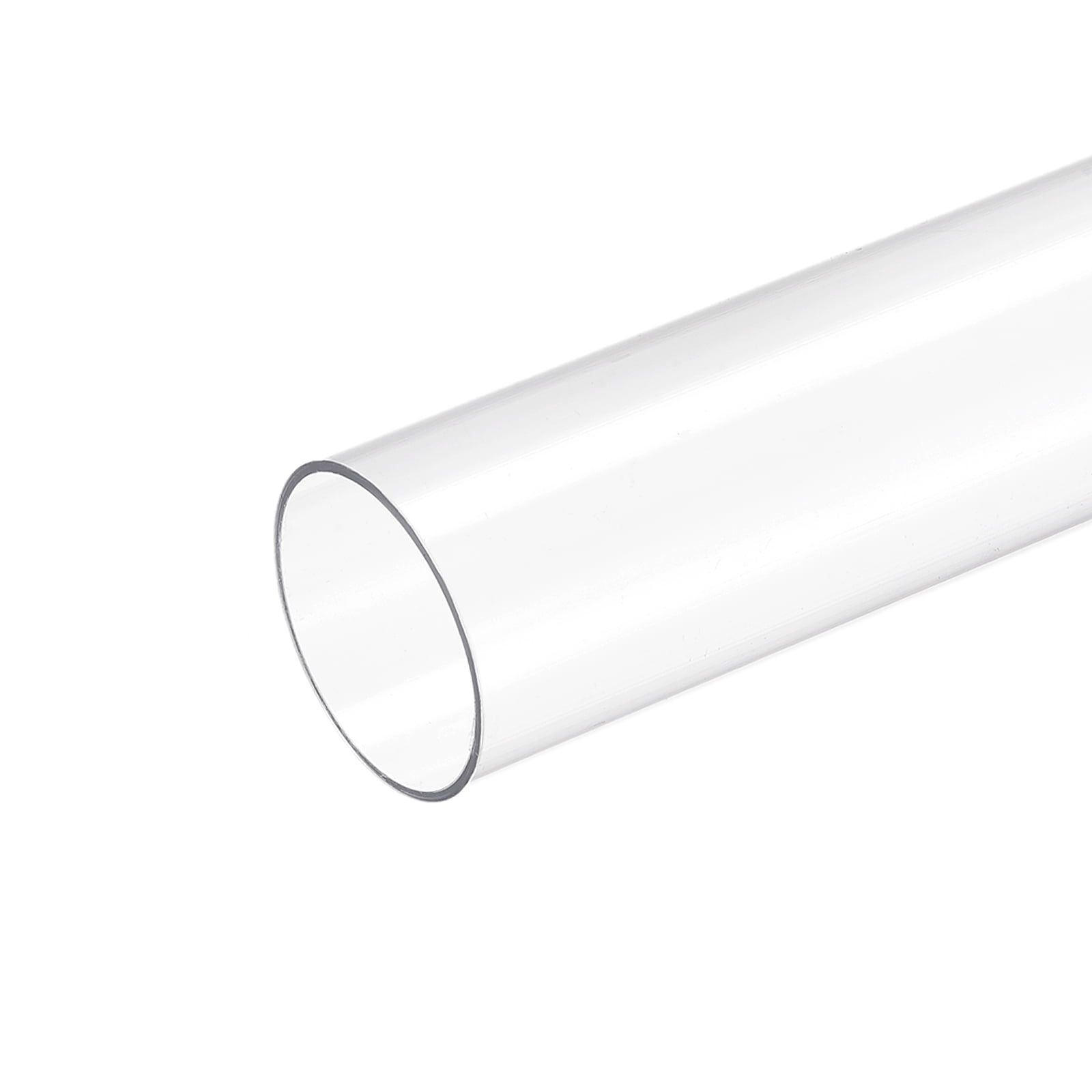 Tubo De Policarbonato Transparente Rígido 305mm (12") | Diámetro 4x5mm | Con 2 Tapas De Goma Negras | Para Acuarios, Manualidades O Protección