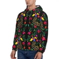 thumbnail image 3 of Naloa Mexican Flower 2 Men's Casual Hooded Collar Drawstring Hoodies Pullover Sweatshirts Casual Long Sleeve Shirts-4X-Large, 3 of 7