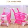 thumbnail image 3 of Shisuyan Kids Shop Role Play Pink Plastic 3Pcs Mini Shopping Trolley Models, 3 of 8