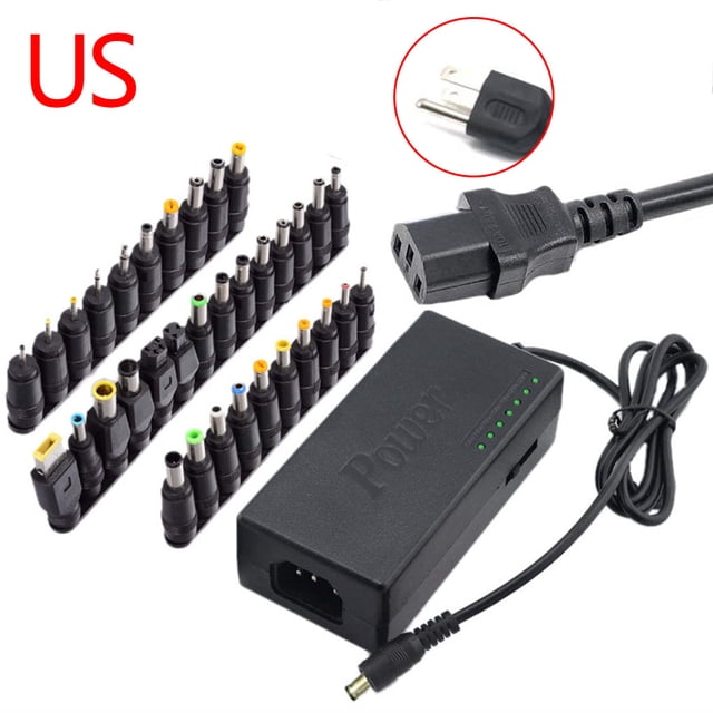 Adaptador de corriente para computadora portátil de 96 vatios y puntas Juego de adaptador de corriente portátil ajustable para computadora portátil universal, enchufe de EE. UU. Jumpingount EL5090-01B