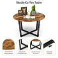 thumbnail image 5 of Giantex Round Coffee Table, Modern Leisure Tea Table w/X Base Metal Frame, Industrial Style Cocktail Table for Living Room Bedroom Office, Easy Assembly, 5 of 10