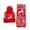 Red, variant on Christmas Knitted Beanie Scarf Set for Women 2 Piece Fuzzy Lined Plush Pom Skull Hat and Long Scarf Winter Thermal Sets