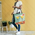 thumbnail image 4 of FORMRS Womens Canvas Tote Bag with Zipper Inner Pocket Shoulder Handbag, Green Glasses, 4 of 7
