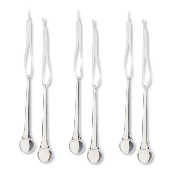 Clear Mini Teardrop Christmas Ornaments, 8 Count, by Holiday Time