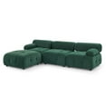 thumbnail image 5 of Modular Sectional Sofa, 4-Seat Sofa Teddy Fabric DIY Combination Reversible Chaise L-Shaped Couch, Mid-Century Modern Modular Sofa for Living Room Bedroom Apartment Office, Dark Green, 5 of 7