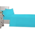 thumbnail image 4 of D.N.G. BEDDINGS 4 Piece Pom Pom Sheet Set 15 Inch Deep Pocket, White Pom-Pom Fringe Solid Pattern, 800 Thread Count 100% Egyptian Cotton (Solid Turquoise Blue Color, Cal-King Size), 4 of 8