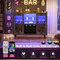 thumbnail image 6 of Homieasy Cabinet Bar with Power Outlet & LED Light, Wine Bar Cabinet with Wine and Glasses Rack, Home Coffee Bar Cabinet, Buffet Sideboard with Storage shelf for Kitchen, Dining Room, Black Oak, 6 of 6