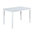 thumbnail image 3 of White 5-Piece Wood Dining Table Set - Rectangular Kitchen Table w/ 4 Upholstered Chairs, Crystal Trim, for Dining Room. Solid Wood, Seats 4., 3 of 6