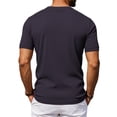 thumbnail image 6 of TEAJOPSUU Men's Henley T-Shirt Slim Fit Casual Elasticity Short Sleeve with Buttoned Neck for Gym & Workout Navy, 6 of 8