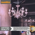thumbnail image 2 of Sunlite LED Edison CA11 Flame Tip Chandelier Light Bulb, 5 Watts (60W Equivalent), Candelabra E12 Base, Dimmable, ETL Listed, 5000K Daylight, 6 Pack, 2 of 6