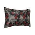 thumbnail image 2 of Bingfone Skull and Red Roses Print Satin Pillowcase for Hair - Standard Size with Zipper Silky & Soft Pillow Covers,20x30 inches, 2 of 8