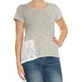thumbnail image 3 of MAISON JULES Womens New 1123 White Striped Lace T-Shirt Top S B+B, 3 of 4