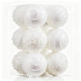 thumbnail image 2 of 12 Pack Christmas Pearl Ball Ornaments - 2.36" White Glittered Baubles for Tree Holiday Party Decor, 2 of 7