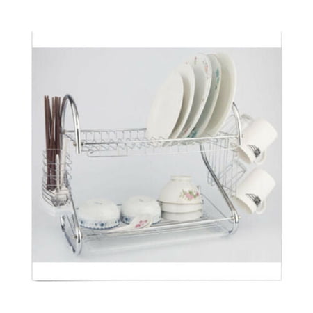 Stainless Steel Dish Drying Rack With Drain Board, Utensil Holder And Detachable Cup Shelf For Kitchen Counter Green G3q9d6i9 Stainless Steel Dish Drying Rack With Drain Board, Utensil Holder And Detachable Cup Shelf For Kitchen Counter Green G3q9d6i9
