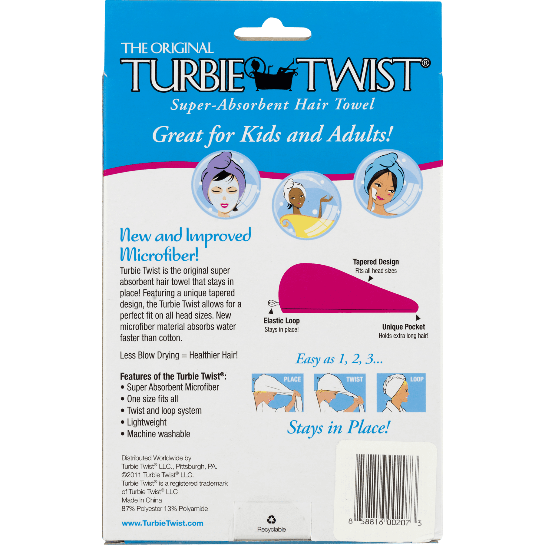 Turbie Twist Super Absorbent Hair Towel 2 Pk 0 Pack