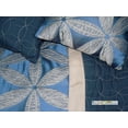 thumbnail image 3 of 11-Pc Quilted Jacquard Floral Petal Geometric Comforter Curtain Set Navy Blue Silver Gray Queen, 3 of 4