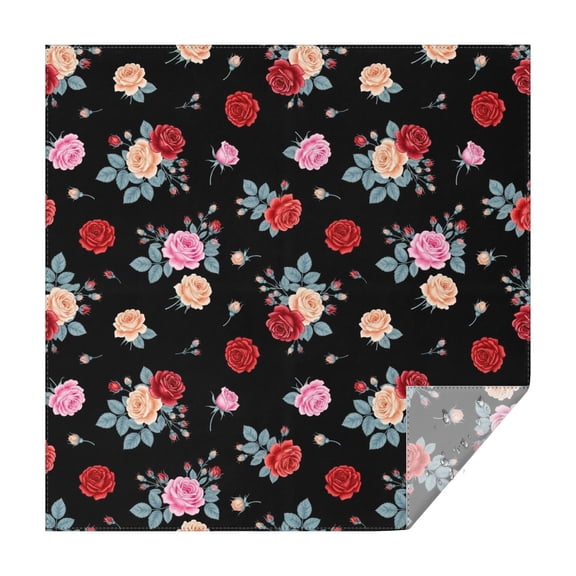 Pioneer Flower Floral Print Pattern Square Tablecloth, Waterproof Wipeable Spillproof Washable Table Cover for Home Kitchen Party Decor, 42"x42"