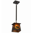 thumbnail image 5 of Meyda 154717 7.5 in. Square Bear At Dawn Mini Pendant, Timeless Bronze & Amber Mica, 5 of 7