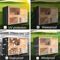 thumbnail image 1 of Housse de Clapier à Lapin Double Étage Design Épais Respirant Cage à Lapin Portable Housse de Protection Ventilée Extérieur Gris, 1 of 9