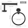 thumbnail image 4 of 2Pcs Bathroom Hardware Black Towel Ring and Toilet Paper Holder Stainless Steel Bathroom Hand Towel Holder Towel, 4 of 8